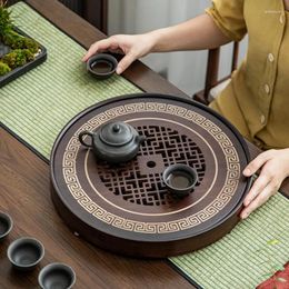 Tea Trays Natural Bamboo Table Tray High Quality Chinese Set Board Drainage Water Storage Kitchen Accessories