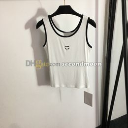 Highly Elastic Sport Top Women Crew Neck Vest Contrast Color Tanks Top Breathable Yoga T Shirt
