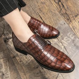 British Men Dress Shoes Plus Size 38-48 Elegant Split Leather Shoes For Men Formal Social Shoes Male Oxfords High Quality
