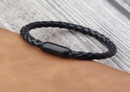 Charm Bracelets 100 Stainless Steel Bracelet Homme Minimalist PU Leather Braslet Man Braclet Accessories Camping Jewelry Gift For9298697