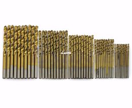 50 pcslot Titanium Coated HSS High Speed Steel Drill Bit Set Tool 1152253mm XB15920511