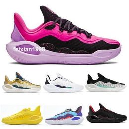 Curry11 Мужские баскетбольные туфли будущий поток 11 Девушка папа Dub Nation Champions Mindset Domaine Black 2024 Дизайнерские кроссовки Размер 7 - 12