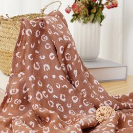 Blankets 120x110cm Bamboo Cotton Baby Muslin Swaddle Blanket Cute Soft Print Towel Wrap