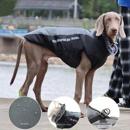 Dog Apparel Fur Collar Clothes Winter Jacket For Medium Large Dogs Waterproof Thicken Warm Pet Coat Safety Reflective Outfit