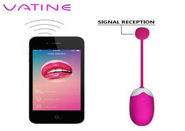 Vatine App Bluetooth Multispeed Vibrator Usb Rechargeable Wireless Remote Control Vibrator Vaginal Ball Y190606026896029