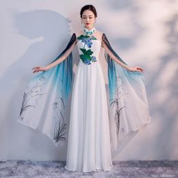 Ethnic Clothing Ladies Improved Chinese Cheongsam Sexy Long Model Show Dress Auto Dresses Fashion Women Cantata Performance