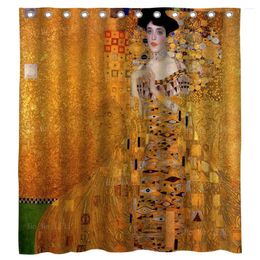 Shower Curtains Beauty Portrait Woman In Gold Classic Style Reproduction Curtain With Hooks By Ho Me Lili Bathroom Bathtub Decor
