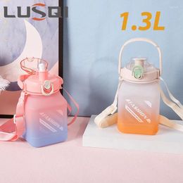 Water Bottles LUSQI 1.3L Large Capacity Sports Cup Portable Tote Mugs For Outdoor Camping Hiking Fitness BPA Free