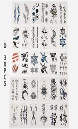 30pcs Temporary Tattoo Stickers Flowers Arms Feet Tattoo Colourful Body Art Waterproof Rose Fake for Kids and Women7392969