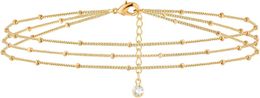MEVECCO Womens Bracelet 14K Gold Plated Exquisite Chain Simple Jewellery Cute Girl