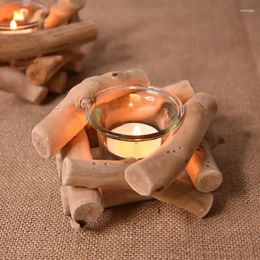 Candle Holders Nordic Simple Natural Original Wood Creative Branch Candlestick Incense Cup Romantic European Home Furnishings Candelabra