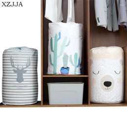 Storage Bags XZJJA Cute Cartoon Foldable Bag Clothes Blanket Quilt Toys Organiser Drawstring Closet Cabinet Under Bed