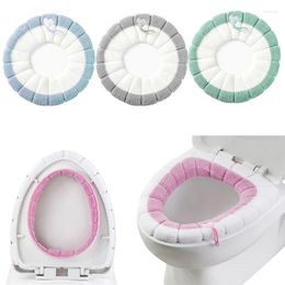Toilet Seat Covers Cushion Plush Cover Warm Cute Knitted Handle Universal