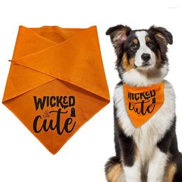 Dog Apparel Pet Bandana Halloween Triangle Bibs Scarf Puppy Washable Orange Neckerchief For