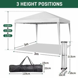 Tents and Shelters Free delivery of US white EZ pop-up terrace party tent roof waterproof tape with 4 independent walls-Q240511