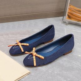 New High Quality Women's Formal Shoes Fashion Bow Ballet Sexy Flat Shoes Indoor Lightweight Park Leisure Beach Shoes With box 35-42
