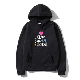 Men's Hoodies Sweatshirts SLP I Love Spch Therapy Womens Outerwear 2079 Y240510