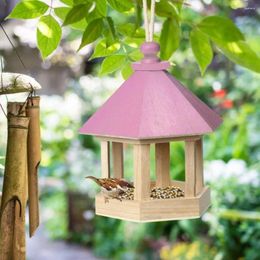 Other Bird Supplies Wooden Wood Parrot Hanging Feeding Patio Feeder House Garden Decor Cages