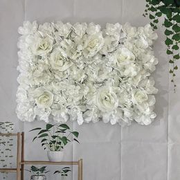 Decorative Flowers White Artificial Wall Panels For Wedding Decoration Decor Baby Shower Birthday Party Backdrop Prop Customised