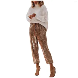 Women's Pants For Women Plus Size High Waisted Ruffle Sequin Cloth Sexy Foot Tape Trousers Sweatpants Pantalones De Mujer