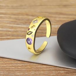 Wedding Rings Nidin Classic C Shape Zircon Geometric Fashion Vintage Adjustable Open Finger Jewelry For Women Weddings Gifts Trendy