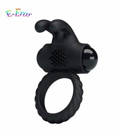 Pretty Love Men039s Silicone Vibrating Cock Ring Time Lasting Penis Ring Rabbit Vibrator For Couples Clitoral Stimulation Sex T9403692