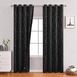 Curtain Blackout Black Out Curtains For Bedroom Windows Thermal Insulated (52W X 84L In Meteor 1 Panel)