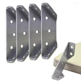 Decorative Plates Corner Braces 4Pcs Metal Bracket For Cabinet 2.71x0.5in Angle Stainless Steel Shelf Table Chair