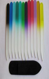 Glass Nail Files Crystal File Nail Buffer Nail Care With Black Velvet Sleeve 35quot 9CM ColorfulNF0096410559