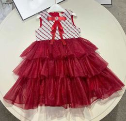 Top girl dresses designer baby Lace multi-layer cake skirt Size 110-160 child dress sleeveless toddler frock Dec20
