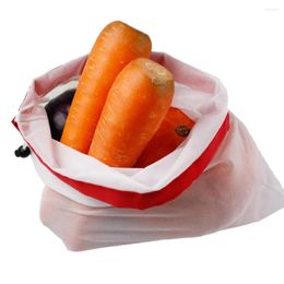 Storage Bags 15Pcs Multifunctional Reusable Drawstring Bag Easy Carry Vegetable And Fruit Toy Organiser Kitchen Gadgets Home