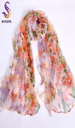 Pink Orange Silk Scarf New Design Long Female Scarves Printed 170105cm Spring Autumn Fashion Accessories Women Silk Scarf 2010264420381