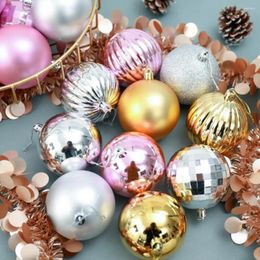 Party Decoration 2Pcs Decorative Hanging Glitter Christmas Tree 16cm Ball Baubles Colourful Xmas Pendant Home Ornaments Year Gift
