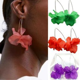 Stud Multicolor Fashion Resin Flower Long Dropped Earrings 2022 Design Bohemian Handmade Petal Pendant Earrings J240513