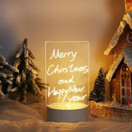 Decorative Plates USB Message Board Note Creative Led Night Light Holiday With Pen Decoration Lamp Gift For Children Girlfriend