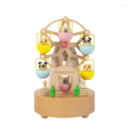 Decorative Figurines Wooden Ferris Wheel Music Box Personal Gift Birthday Sky City Rotatable