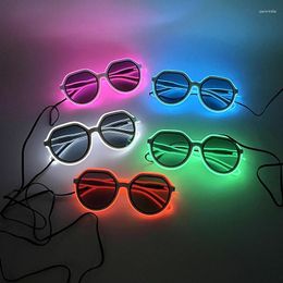 Party Decoration LED Summer Sunglasses Neon Rave Masquerade Concert Grand Event Dark Lens Glasses Lights Luminous