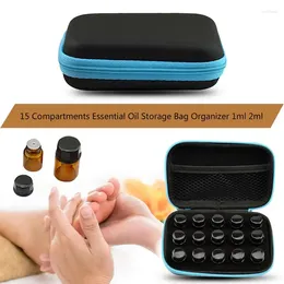 Storage Bags Essential Oil Bag 15 Compartments Box 1/2/3ml Dust Proof Nail Polish Holder Home Organizer Accessory