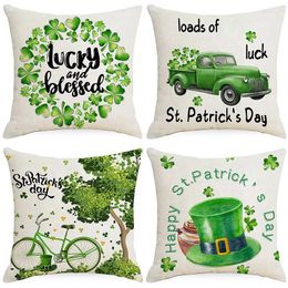Pillow Green Theme Pillowcase Sofa S Cases Cotton Linen Covers Home Decor Without Insert 45x45cm