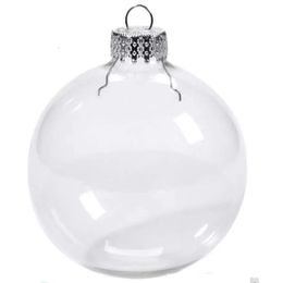 Decoration Glass Bauble Clear Xmas Wedding Balls 3 80Mm Christmas Ornaments Gift