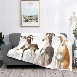 Blankets Greyhound Fleece Decoration Dog Cartoon Gift Breathable Warm Throw Blanket For Bed Travel Bedspreads