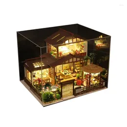 Party Favour DIY Miniature House Kit Mini Making Japanese Style Handmade With Music Movement LED Crafts For Adults Kids