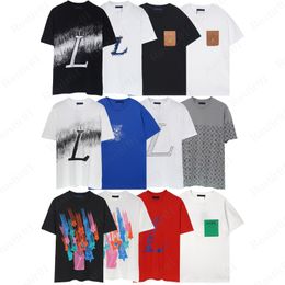 Men's T-shirts Designer Louiseviution Men Womens Tshirts with Star Letters Luxury Tees Print Shorts Sleeve Clothes Graphic Tee Shirt Cq7n