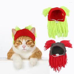 Dog Apparel Pet Wigs Cosplay Props Funny Dogs Cats Hair Hat Costumes Head Accessories For Halloowen Christmas Pets Gift Puppy