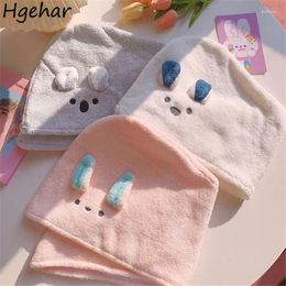 Towel Skin-Friendly Coral Velvet Hair Towels Adults Cute Soft Household Absorbent Bathroom Cap Quick Drying Turban Cartoon