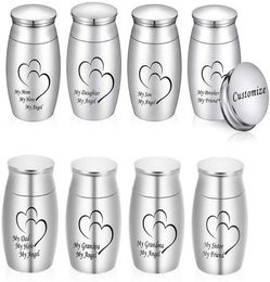 30x40mm Mini Keepsake Pendant Urns for Human Ashes Small Cremation Urn Stainless Steel Memorial Funeral Jar1480463