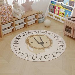 Carpets Cartoon Small Animal Round Leather Carpet Entrance Oil Proof Waterproof Rug