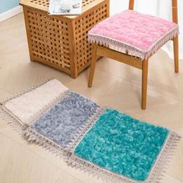 Pillow Creative Lace Plush Square Sitting Mat Soft Comfortable Office Sedentary Stool Pads Fashion Home Decor Chair Non-slip