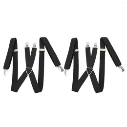 Pillow 2Pcs Men Suspenders Britain Style Black X Back 2.5 To 3.3ft Stretchable Dress For Business Wedding Party