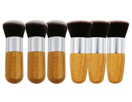 Professional Bamboo Foundation Brush Powder Concealer Blush Liquid Foundation Blush Angled Flat Top Base Liquid Cosmetics FY5572 93889096